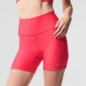 NEW WITH TAGS - size Small - ALO Yoga Candy Red Active Shorts with Logo